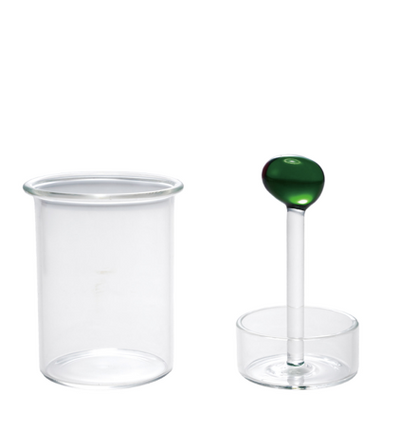 Glass Toothpick Holder with Hand Blown Olive