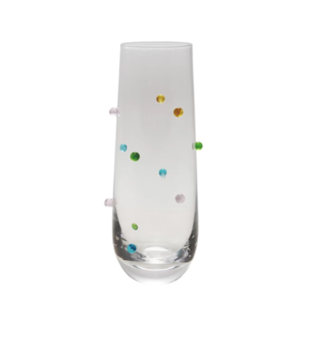 Handmade Drinking Glass with Raised Dots 10oz