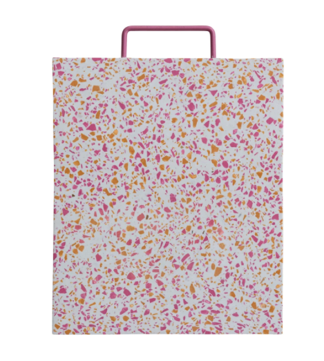 Resin Terrazzo Cheese Cutting Board wPink Enameled Metal Handle