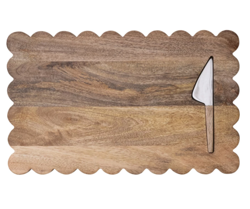 Cheese Serving Board w Stainless Steel Cheese Knife