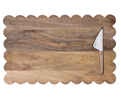 Cheese Serving Board w Stainless Steel Cheese Knife