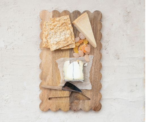 Cheese Serving Board w Stainless Steel Cheese Knife