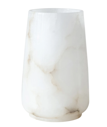 Alabaster Candle Holder Vase White