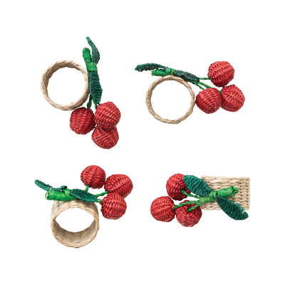 Cherry Napkin Ring Set 4