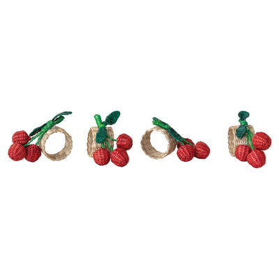 Cherry Napkin Ring Set 4