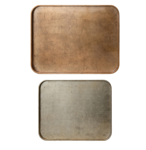 Lacquered Trays w Foil Copper Gold Finish