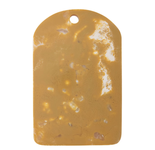 Marbled Resin Cheese Serving Board w Handle Caramel