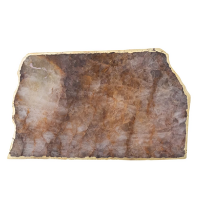 Agate Slab w Gold Electroplated Edge Natural