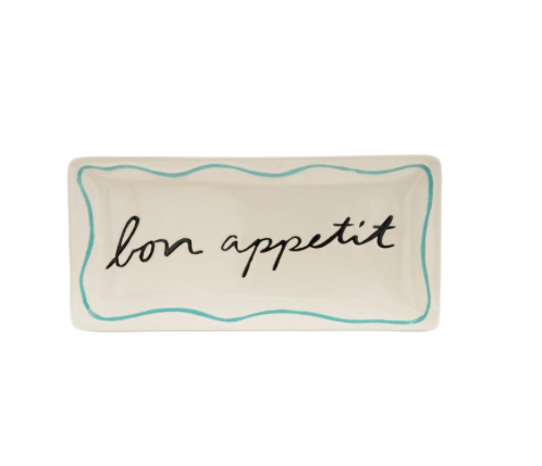 Platter Wax Relief Saying Bon Appetit