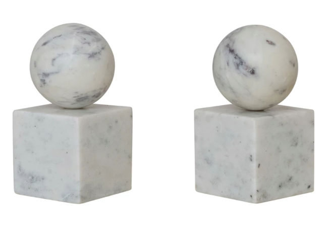 Marble Geometric Bookend