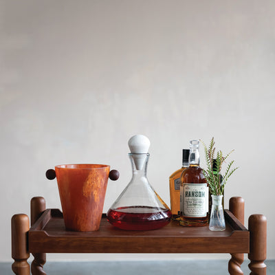 Marbled Resin Bottle Cooler with Ball Handle