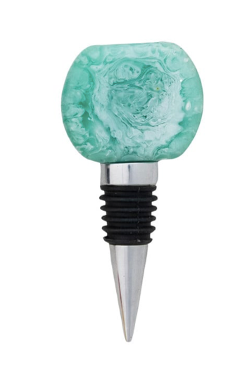 Aluminum Marbled Resin Bottle Stopper