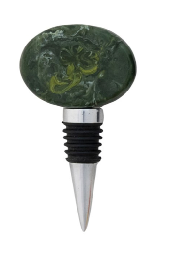 Aluminum Marbled Resin Bottle Stopper