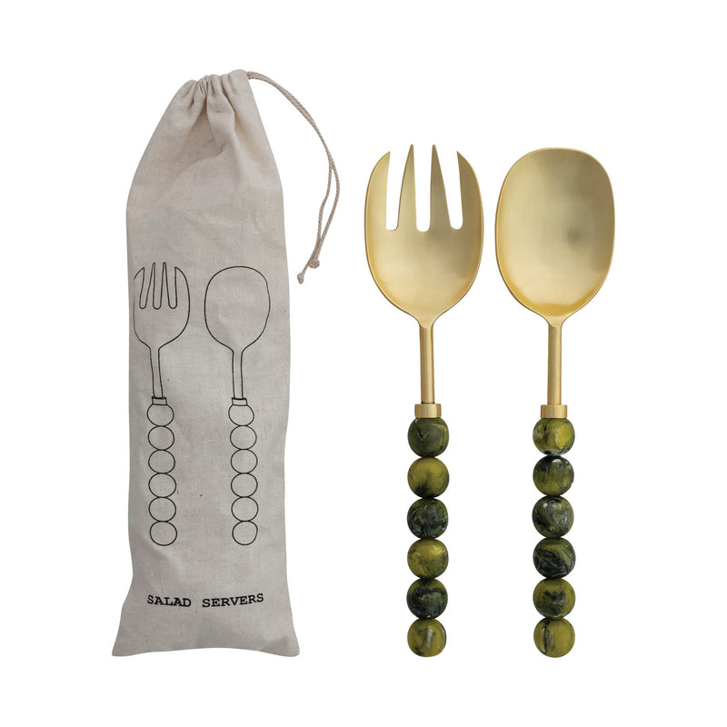 Salad Servers with Resin Handle
