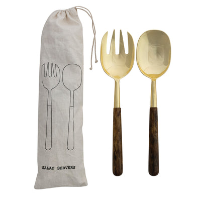 Salad Servers with Resin Handles