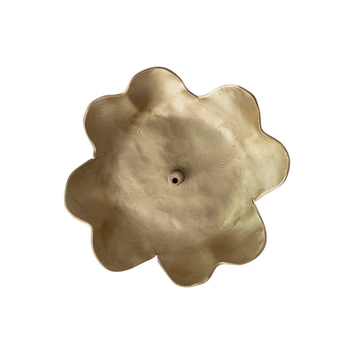 Brass Flower Shaped Incense Holder Matte Finish