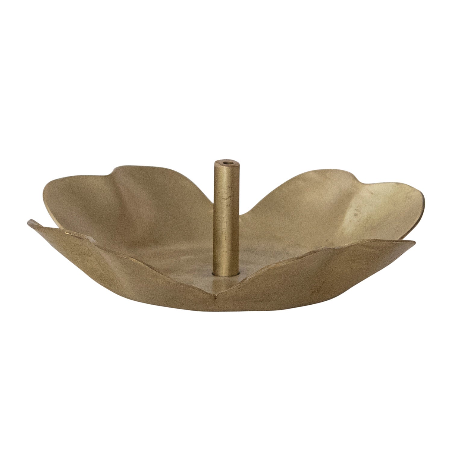 Brass Flower Shaped Incense Holder Matte Finish