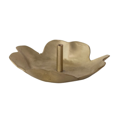 Brass Flower Shaped Incense Holder Matte Finish