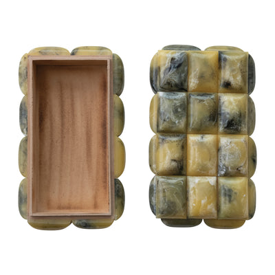 Marbled Resin Box Green