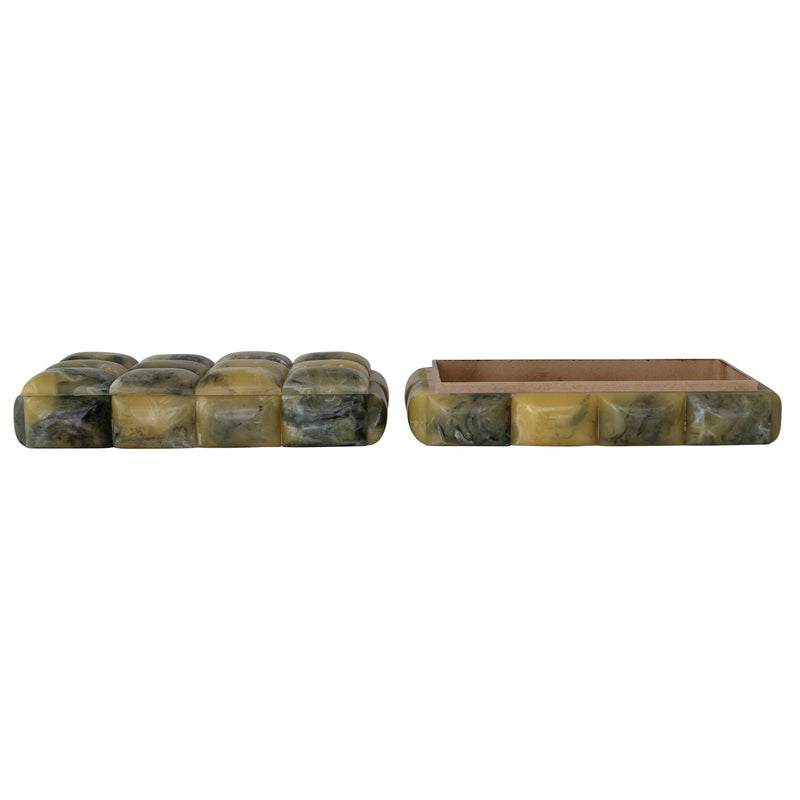 Marbled Resin Box Green