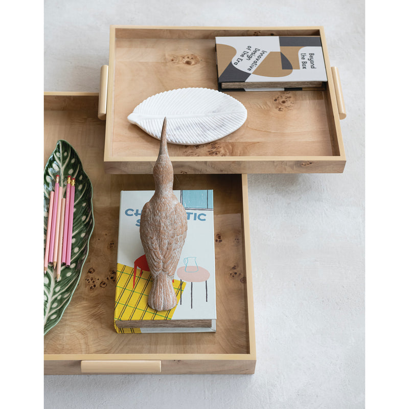 Veneer Trays w Handles Natural