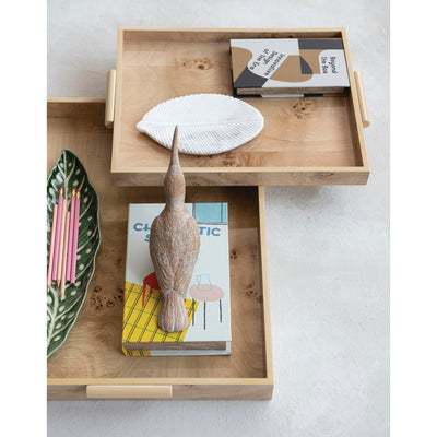 Veneer Trays w Handles Natural