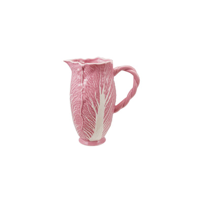 Cabbage Shaped Pitcher w Twisted Handle Pink