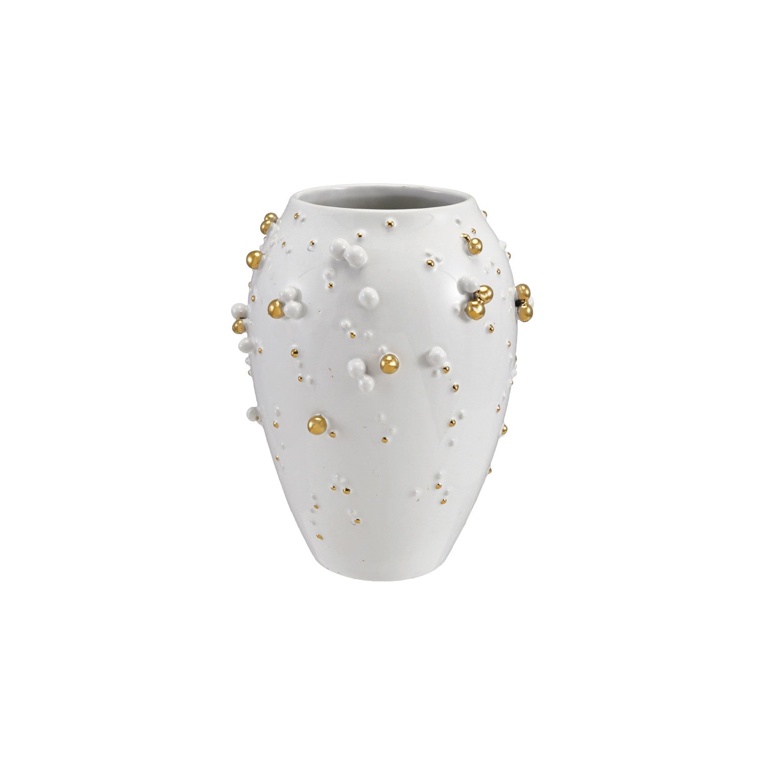 Vase with 3D Gold Electroplated Balls White