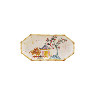Plate w House Tree Bamboo