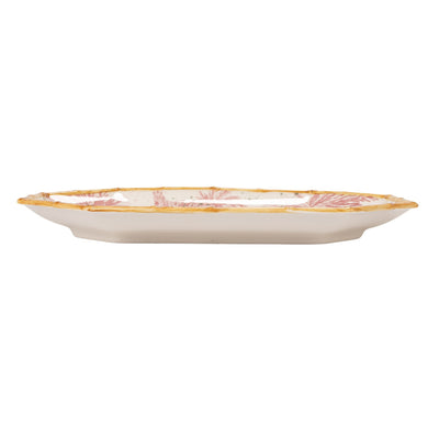 Octagon Shaped Platter wPalm Trees Animals Bamboo
