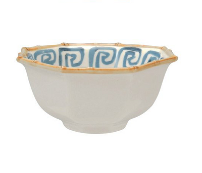 Octagon Shaped Bowl w Pattern Bamboo
