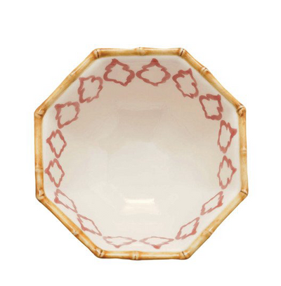 Octagon Shaped Bowl w Pattern Bamboo