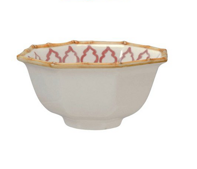 Octagon Shaped Bowl w Pattern Bamboo