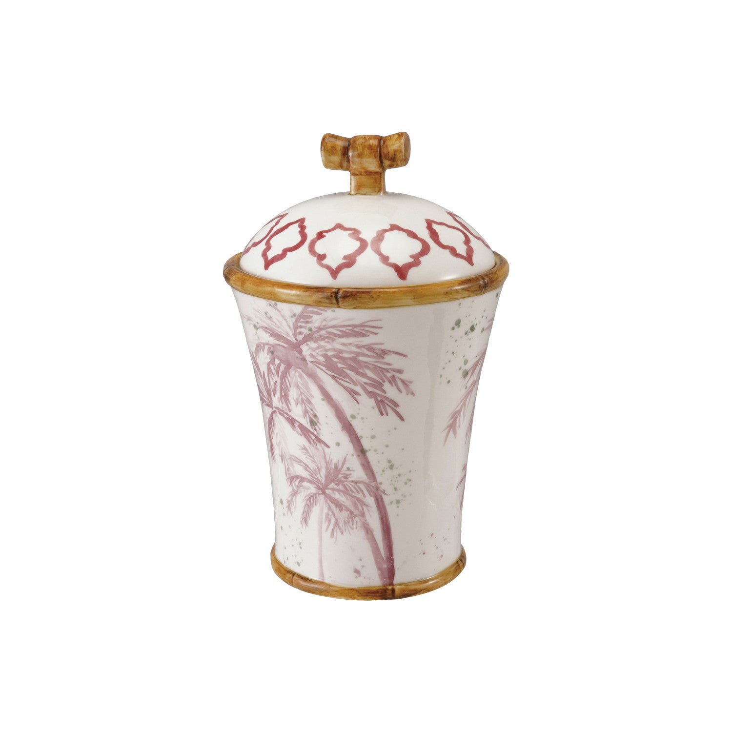 Teapot w Pattern Canister w Palm Trees Bamboo