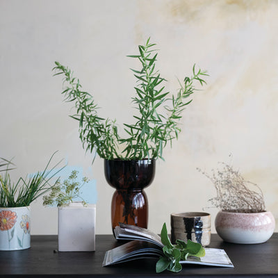 Fina Glass Vase  Brown