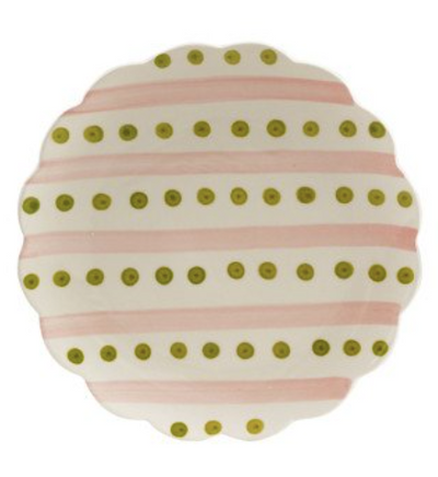 Scalloped Plate w Striped Pattern
