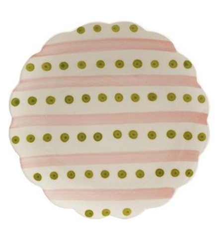 Scalloped Plate w Striped Pattern