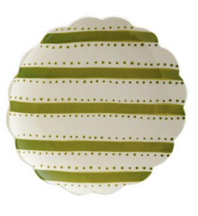 Scalloped Plate w Striped Pattern