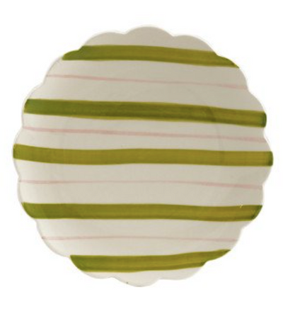 Scalloped Plate w Striped Pattern