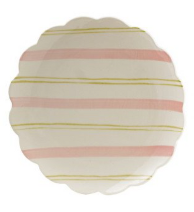 Scalloped Plate w Striped Pattern