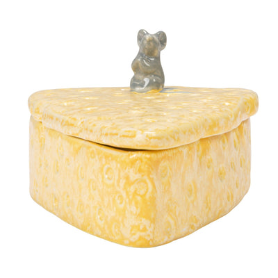 Cheese Shaped Container w Lid 8 Appetizer Forks Set