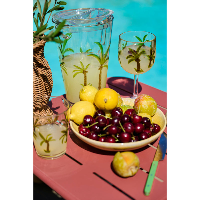 Wine Glass with Palm Trees