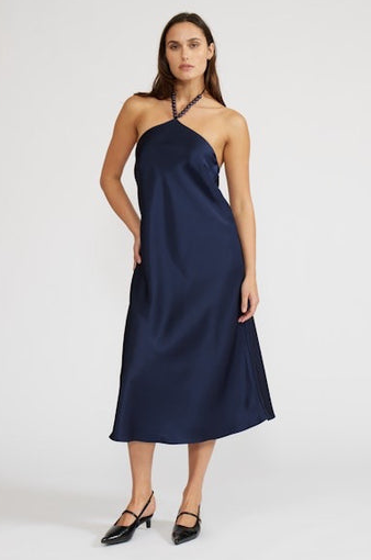 Peggy Halter Dress Navy