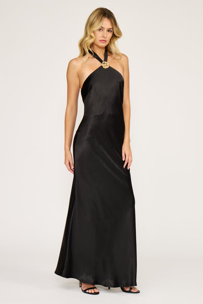 Bonnie Halter Dress Black
