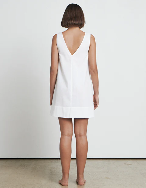 The V-Neck Mini Dress White