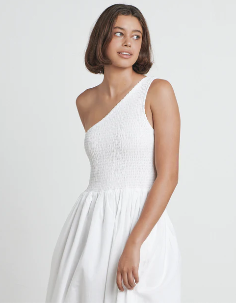 The Asymmetric Maxi Dress White