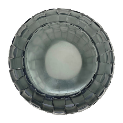 Jordan Glass 9"Woven Finish Vase Gray