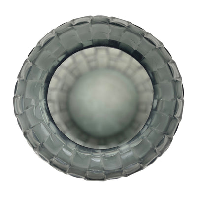 Jordan Glass 9"Woven Finish Vase Gray