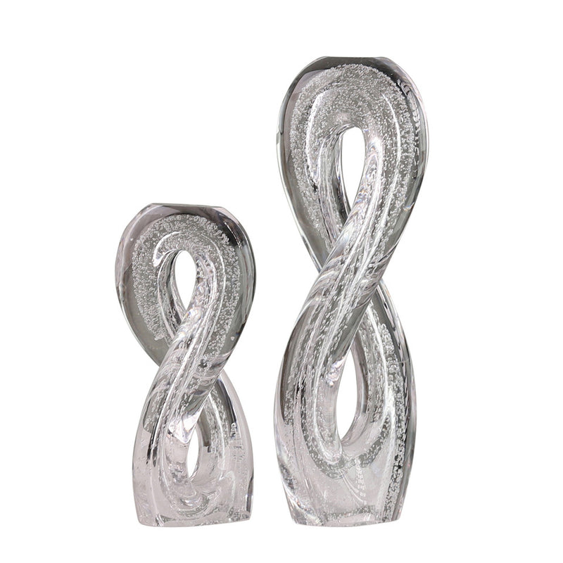 17" Celestine Glass Sculpture Clear L