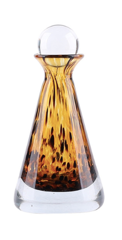 10" Veneta Brown Art Glass Bottles L